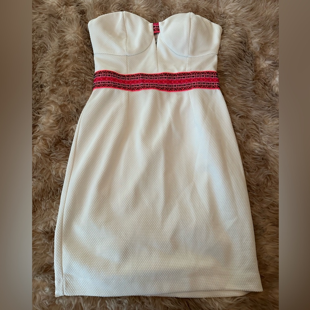 Charlotte Russe Strapless Pink Embroidered Dress
